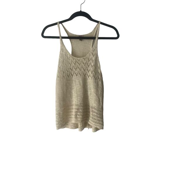 Arizona Jeans Women's Size Medium Cream Open Knit Coastal Top - Picture 1 of 10